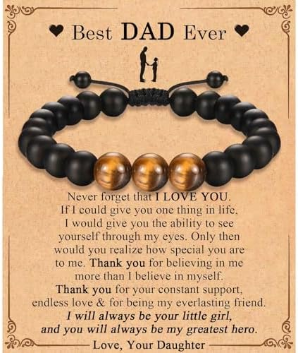 TEVOP Best Ever Gifts for Mens Boys, Dad Son Grandad Beads Bracelet Gifts for Boyfriend Husband Uncle Brother GRandson Nephew Friend, Birthday, Anniversary, Christmas, Valentines Day Gifts for Him