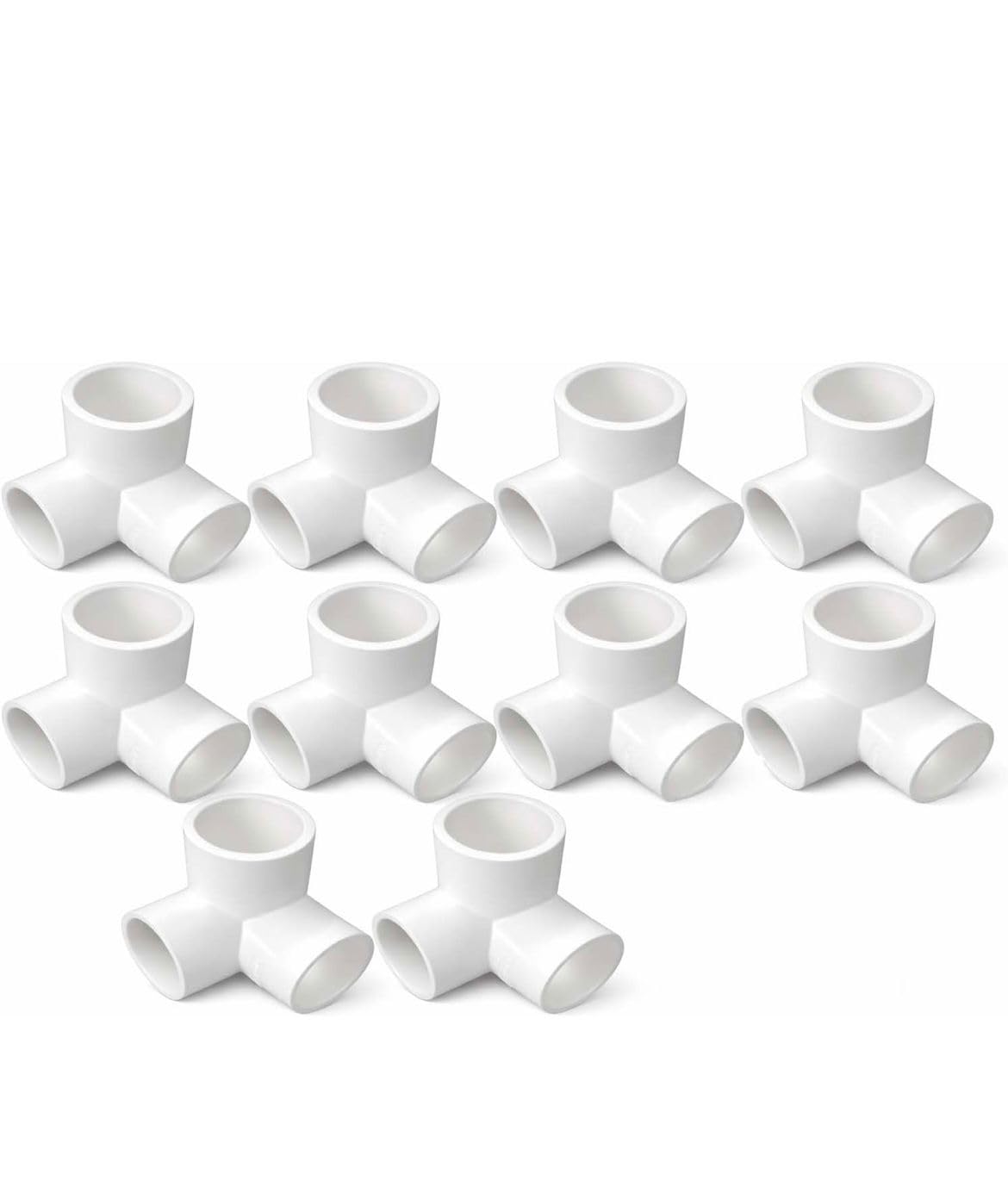 PVC 3 Way Corner Connector Pipe Fitting White Durable Plastic Joint for DIY Furniture Greenhouse Rack Plumbing Projects Pack of 10 1/2 inch (15MM)-picture-21