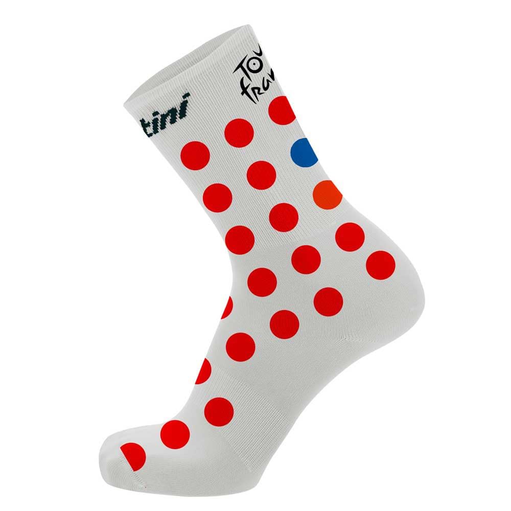 Santini Unisex Dots Gpm Leader Socks – Tour De France Fan Official Socks Adult (Pack Of 1)