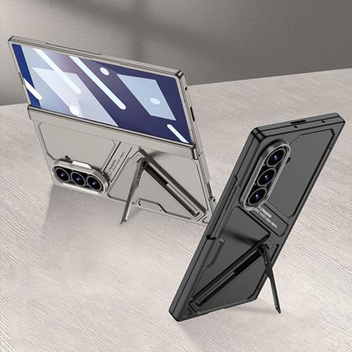 Coque Samsung Galaxy Z Fold 7 grise avec protection écran et béquille réglable - 2