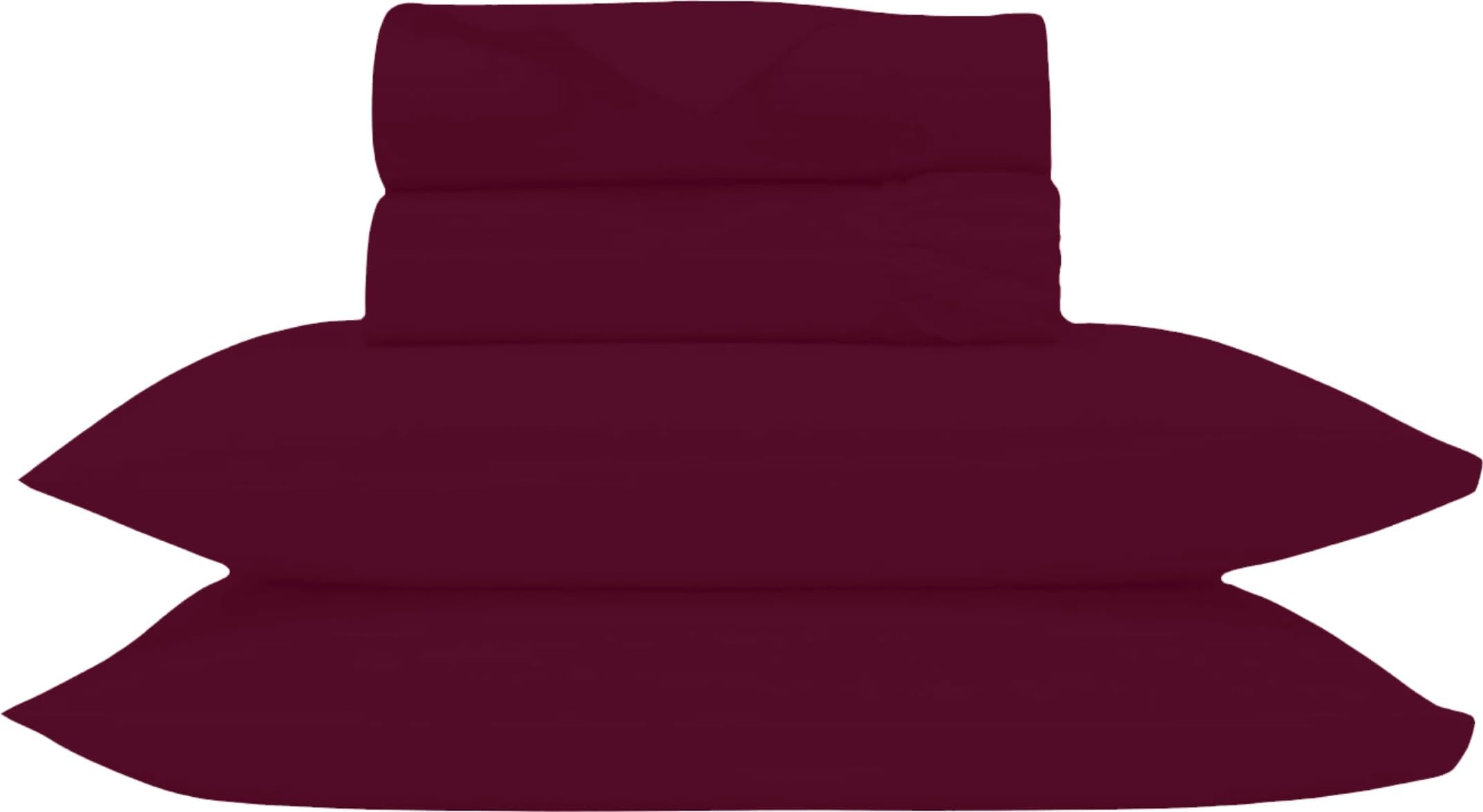 Egyptian Cotton Sheets Set King Size, 100% Cotton 4 Pc Bed Sheet, Luxury Hotel Cooling Sheets, Breathable Soft Smooth Sateen Weave, 18 Inch Deep Pocket, Burgundy King Sheet