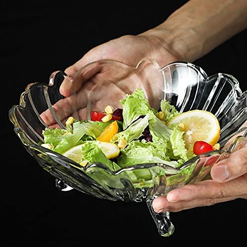 Fruit Basket Crystal Clear Glass Serving Bowl Home Office Wedding Decorative Fruit Snack Dessert Serving Centerpiece for Salads Candy Decorative Fruit Bowl