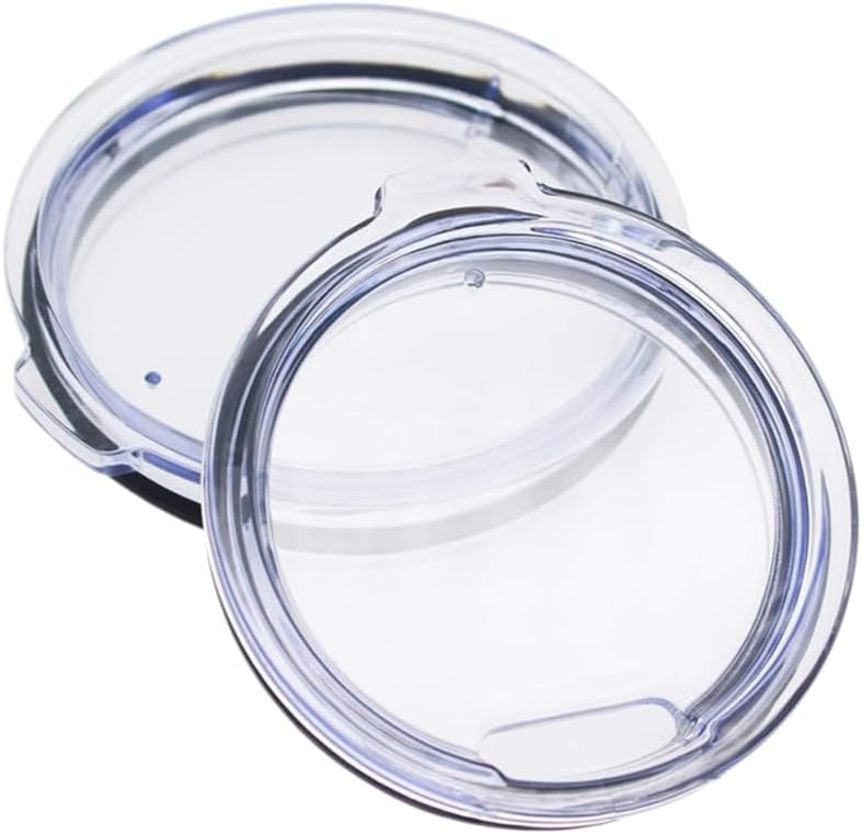 COLLBATH 2 Pack Tumbler Lids 3.34 in Leakproof Plastic Tumbler Cover Replacement for Insulated Mugs Reusable Cup Lid for Food Storage Transparent Sealed Top