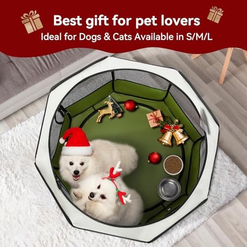 PETSFIT Portable Dog Playpen 45", Removable Waterproof Mat, Zippered Roof by Petsfit - Used condition - Image 9