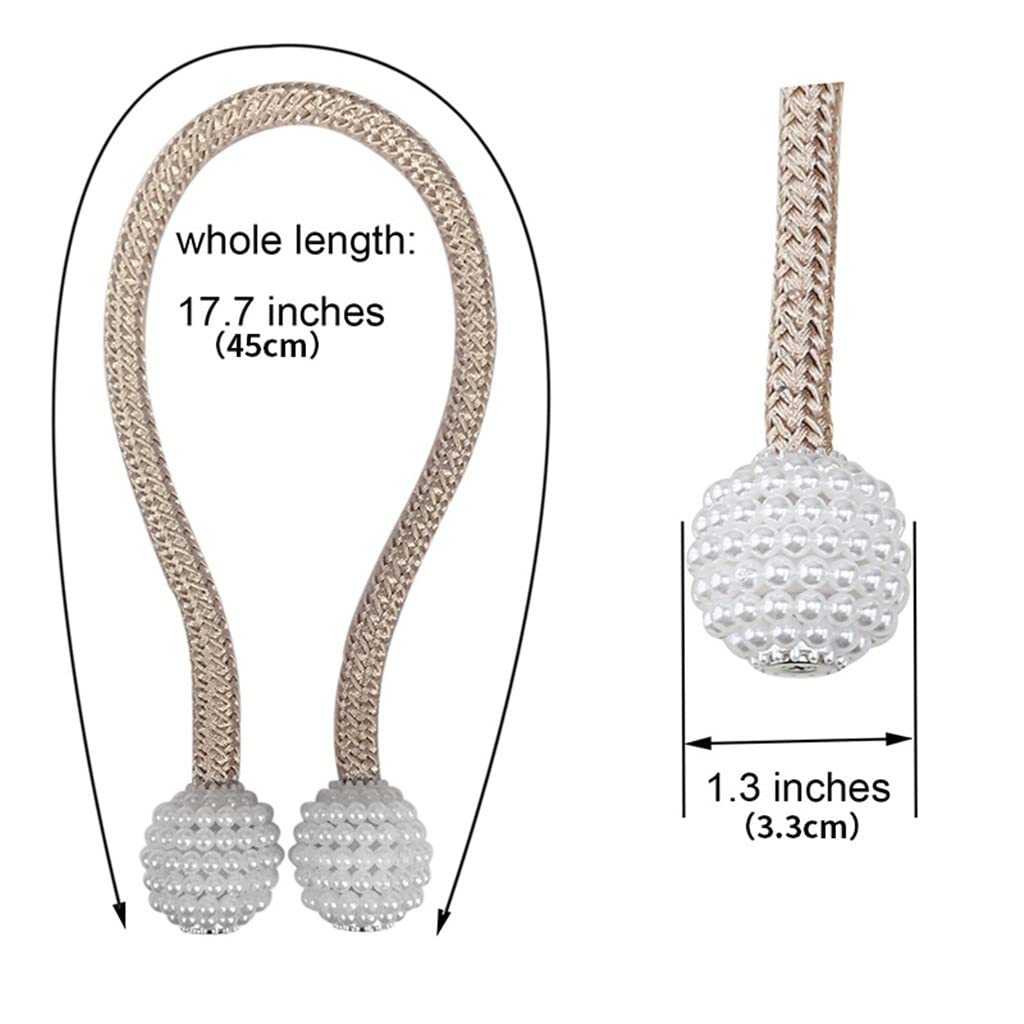 4 Pcs Perle Magnétique Rideau Clip Rideaux Titulaire Embrasse Boucle Boule Suspendue Boucle Attache Arrière Rideau Accessoires (Couleur : A, Taille (A comme Le Montre l'image)