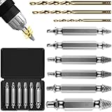 Extractor Tornillos Rotos 9 Piezas con 3 Brocas Espiral, Juego Extractores Pernos HSS 6542, Saca Tornillos Dañados HRC 63-65, Removedor para Quitar Sin Esfuerzo Tornillos Oxidados