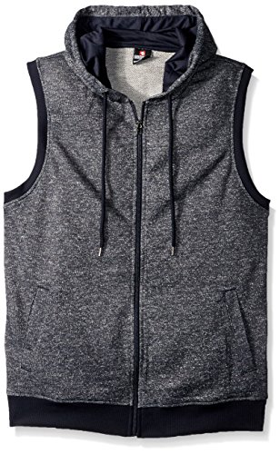 Southpole Men's Hooded Full Zip In Basic Hoodie Sleeveless Vest