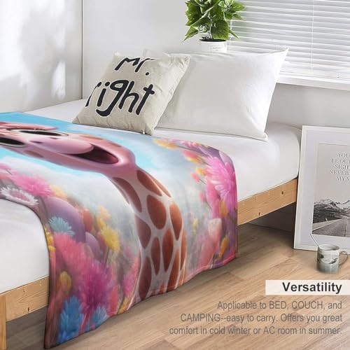 Manta de franela de jirafa para sofá forro polar suave de 100x130 cm 7
