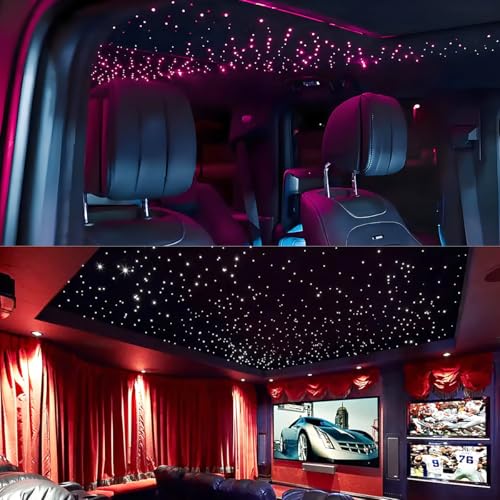 Image of AKEPO 16W Small Size Twinkle Starlights Headliner Fiber Optic Lights Kit | Mixed Size 460pcs*9.8ft /3m Optical Fiber Music Activated Remote /APP Control Star Light Kit for Sedan /Van /Truck Car /Home