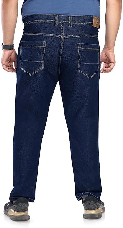 Men's Plus Size Denim Jeans - Regular Fit Jeans - Ideal for Casual/Party/Office wear - Navy Blue - Waist Size 48 - Pack of 1