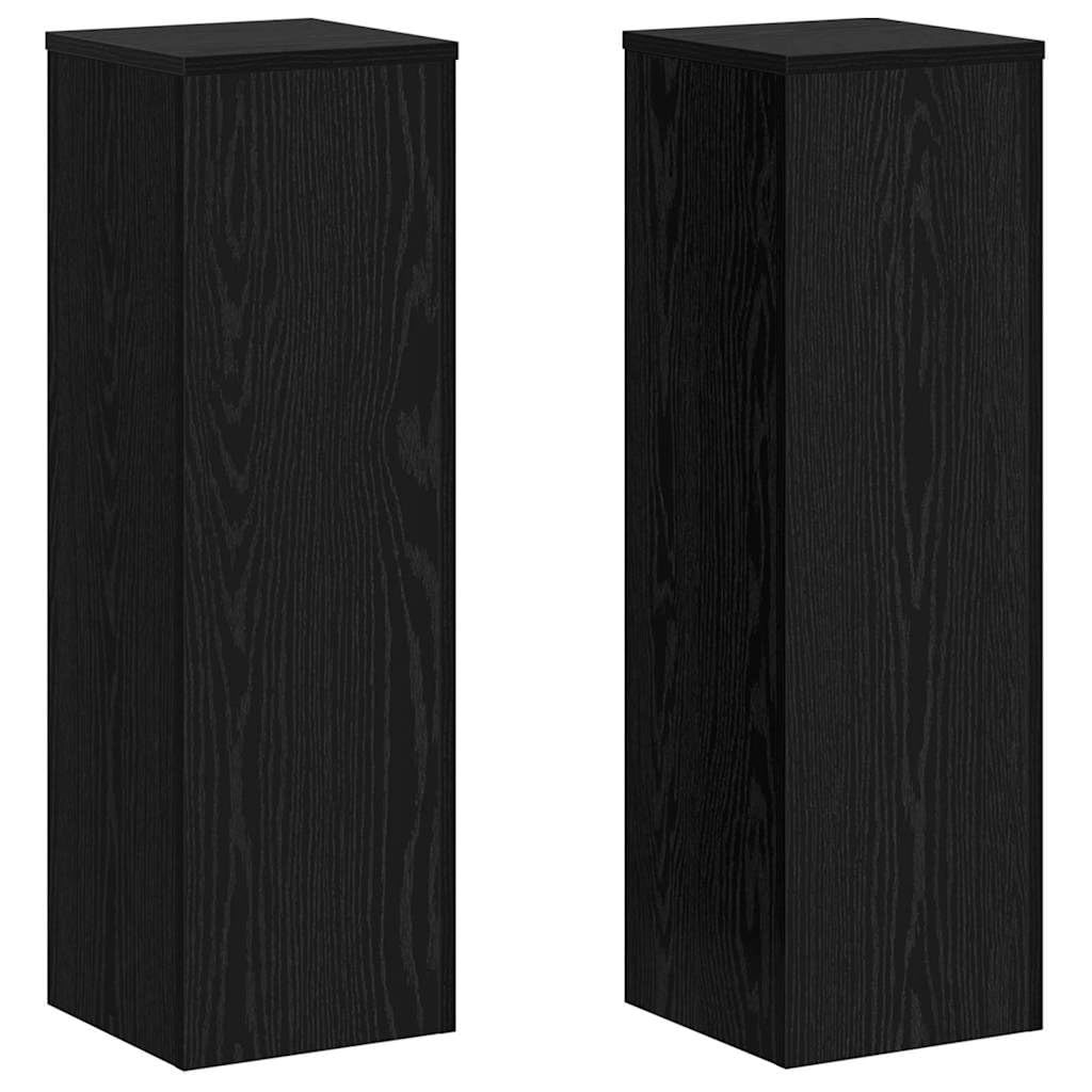 vidaXL Plant Stand 2 pcs Black oak 25 x 25 x 80 cm Engineered Wood, Living Room Plant Stand, Rectangular Display, Indoor Planter for Herbs, Botanical Decor, Outdoor Garden Accessory