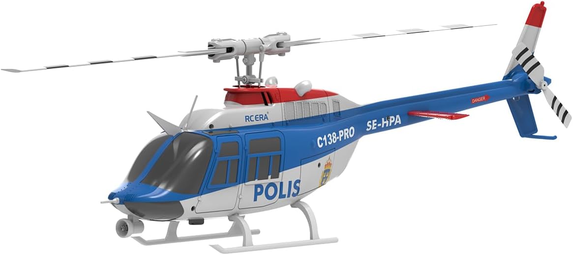 C138PRO 1/33 Bell 206 2.4G 6 CH 3D Stunt Single Rotor Flybarless Mini RC Helicopter Christmas Gifts for Men