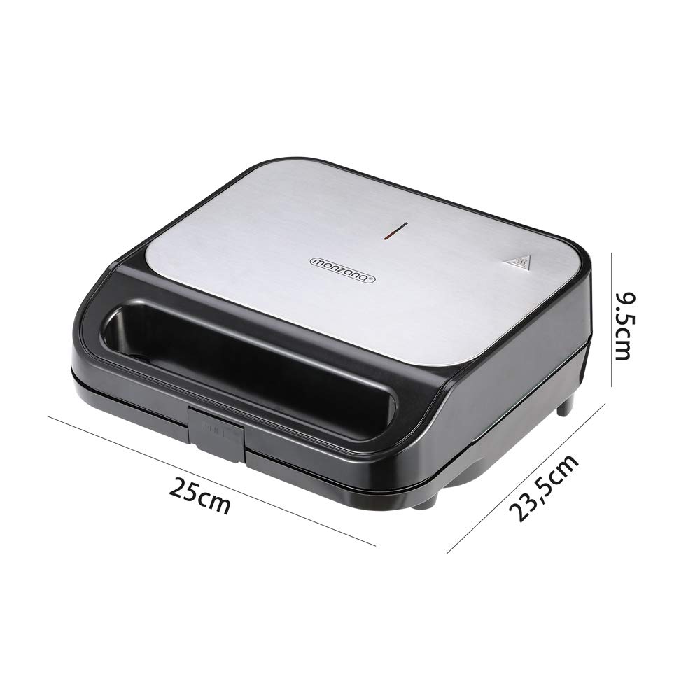 MONZANA® Sandwichera 3en1 XXL Parrilla Gofrera 3 Placas Extraíbles Revestimiento Antiadherente sin BPA 1000W