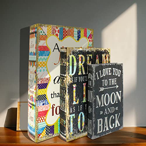 DROFELY Christmas Gift Cards Storage Box Decorative Book Box Set, Antique Books Box Trinket Keepsake Boxes Book Shaped Box Vintage Style Antique Books for Decoration,Christmas Gift Ideas