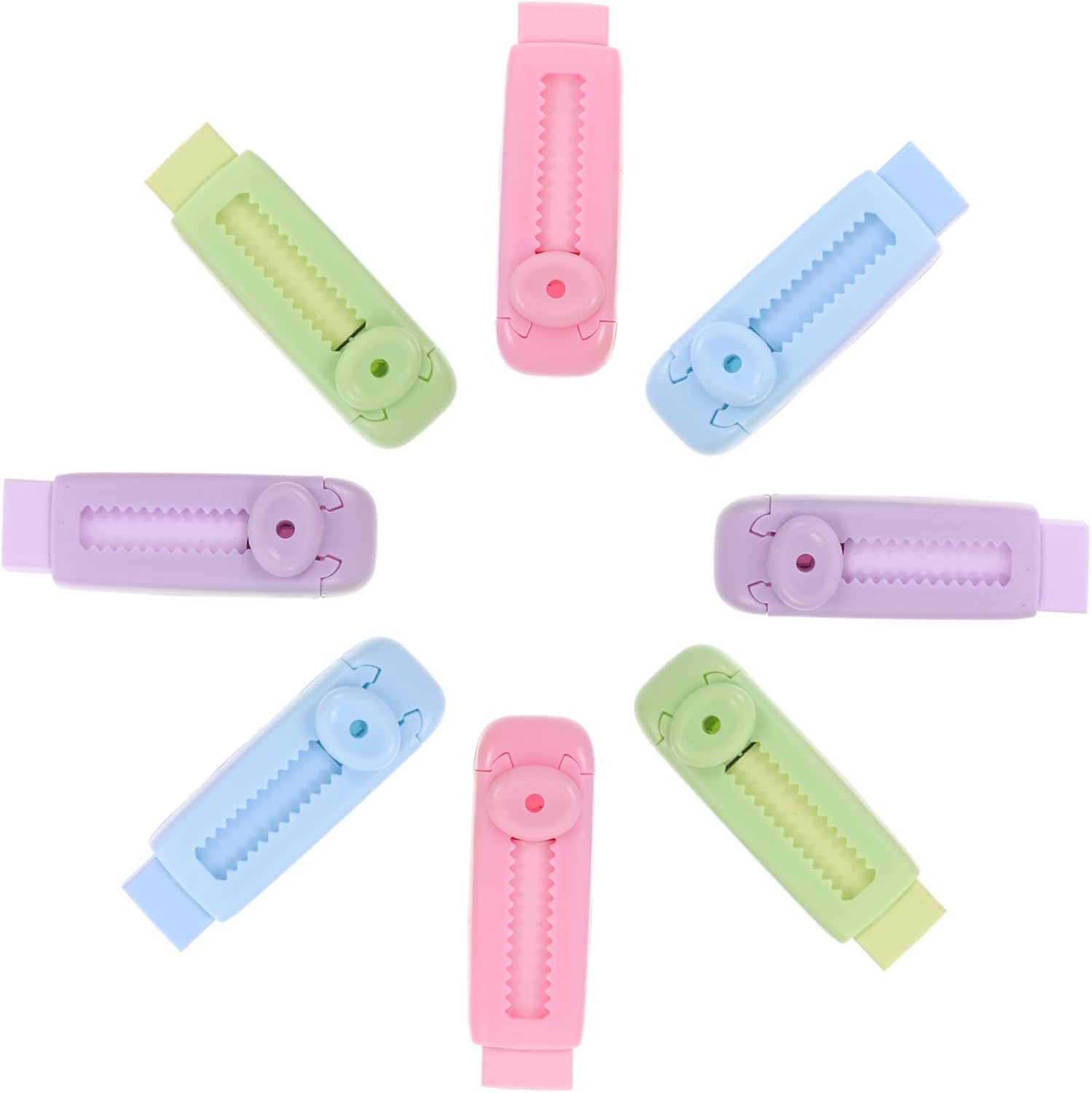 jojofuny 40pcs Retractable Erasers for Students Traceless and Portable Push-Pull Design for School Tests and Exams Cute Colors for Classroom Use
