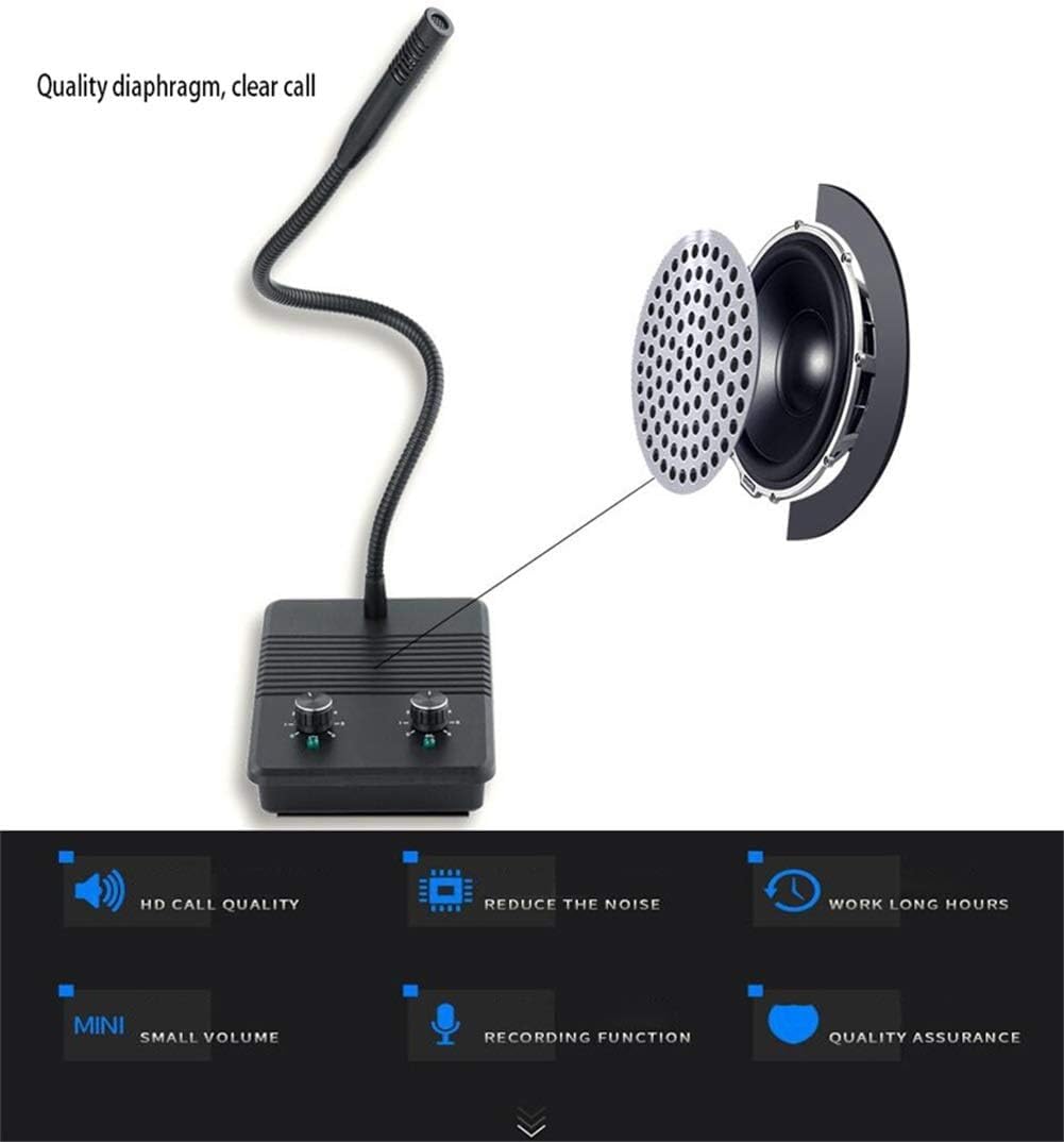 Window Speaker,Glass Window Microphone, Dual-Way Intercom, External Intercom Speaker, for Restaurant/Hospital/Station