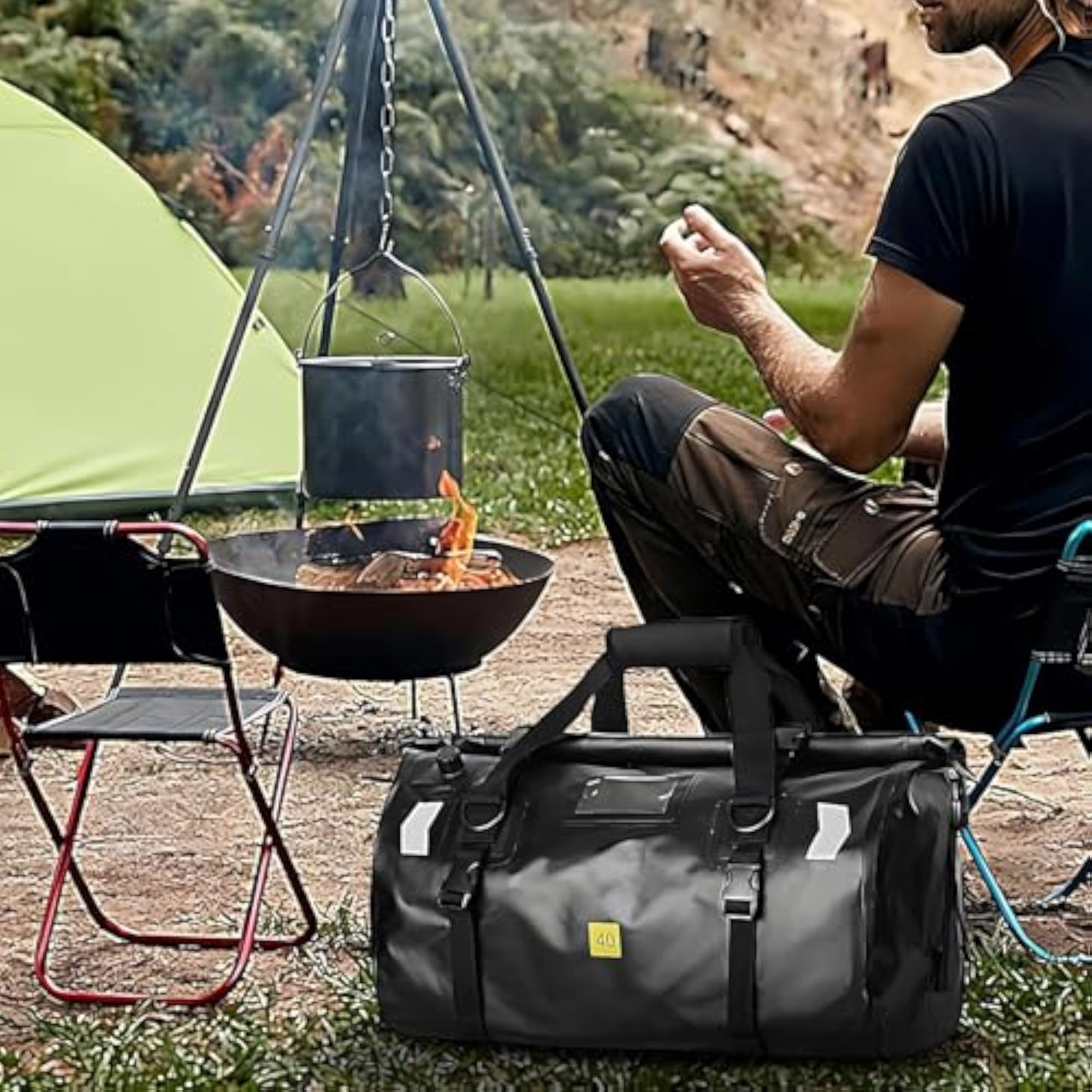 40L Waterproof Motorcycle Duffel Bag, Roll Top Dry Bag