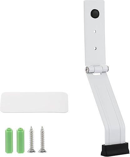 Sumnacon Tope de puerta resistente blanco para la parte inferior de la puerta, tope de puerta de metal con adhesivo y tornillos, elegante tope de