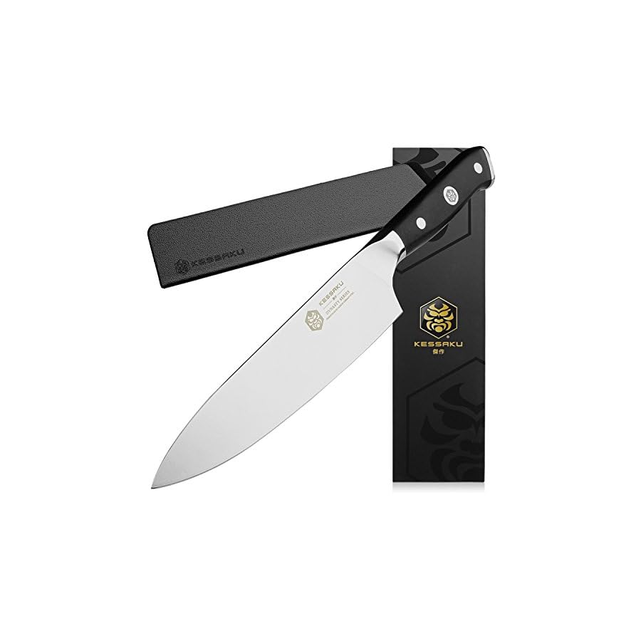 KESSAKU Chef Knife - 8 inch - Dynasty Series - Razor Sharp Kitchen Knife - Forged ThyssenKrupp German High Carbon Stainless Steel - G10 Garolite Handle with Blade Guard