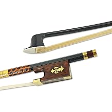 Vetimobato Braided Carbon Fiber Violin Bow 4/4 Full Size - Professional Mongolian Horsehair Violin Bow for Student & Adults - Durable & Lightweight Straight Model Violin AccessoriesWhite Bow Hair