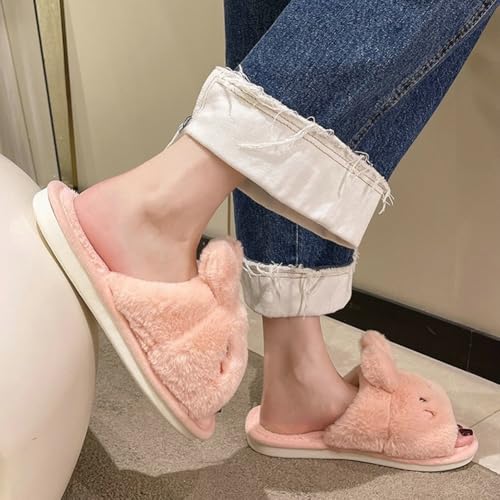 Women's Warm Plush Bunny Animals Slippers Adult Cotton Indoor non-slip Home Thick Bottom Slippers for Winter3