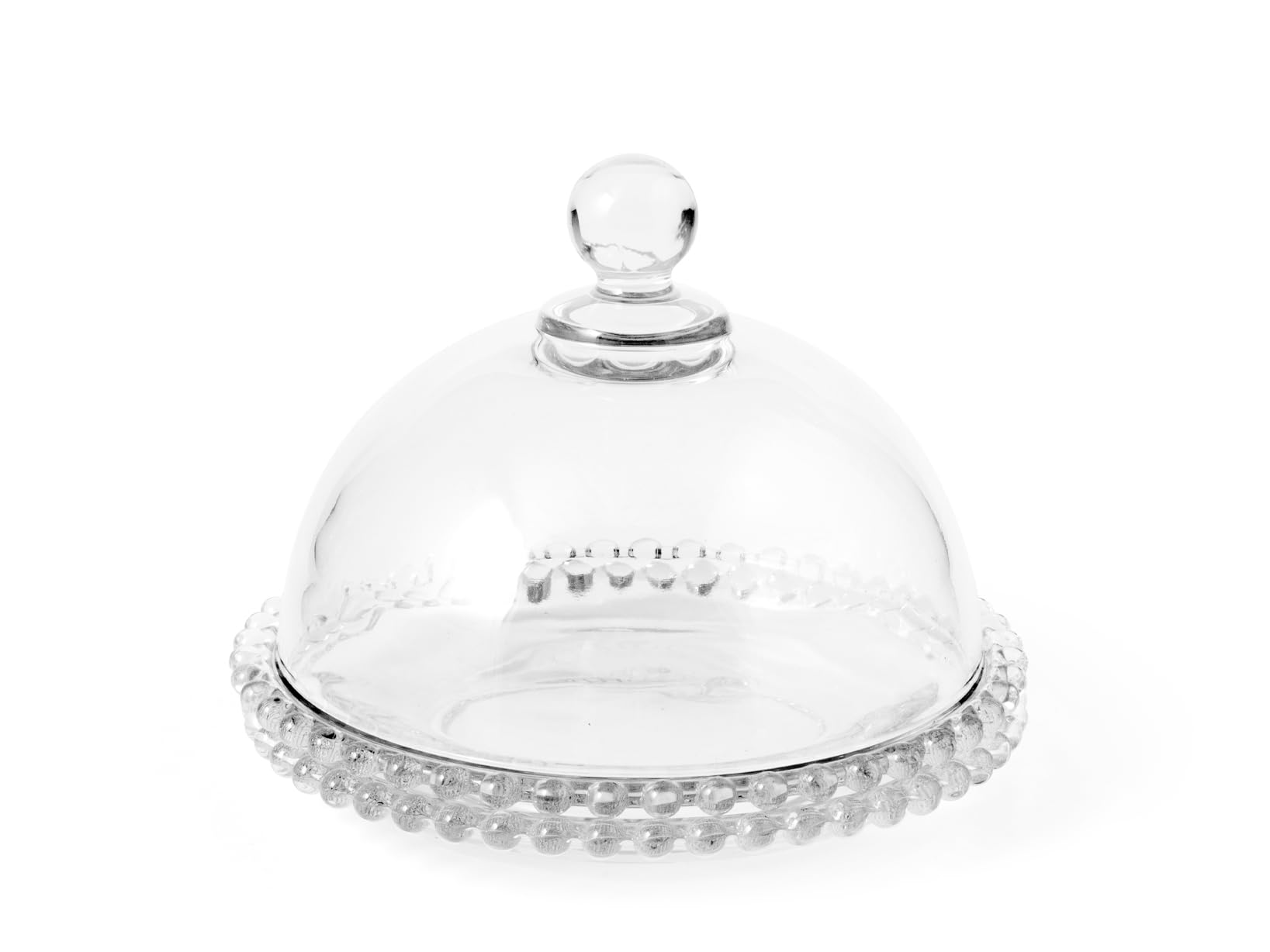 H&H Piatto Con Cupola In Vetro Collier Cm18,5