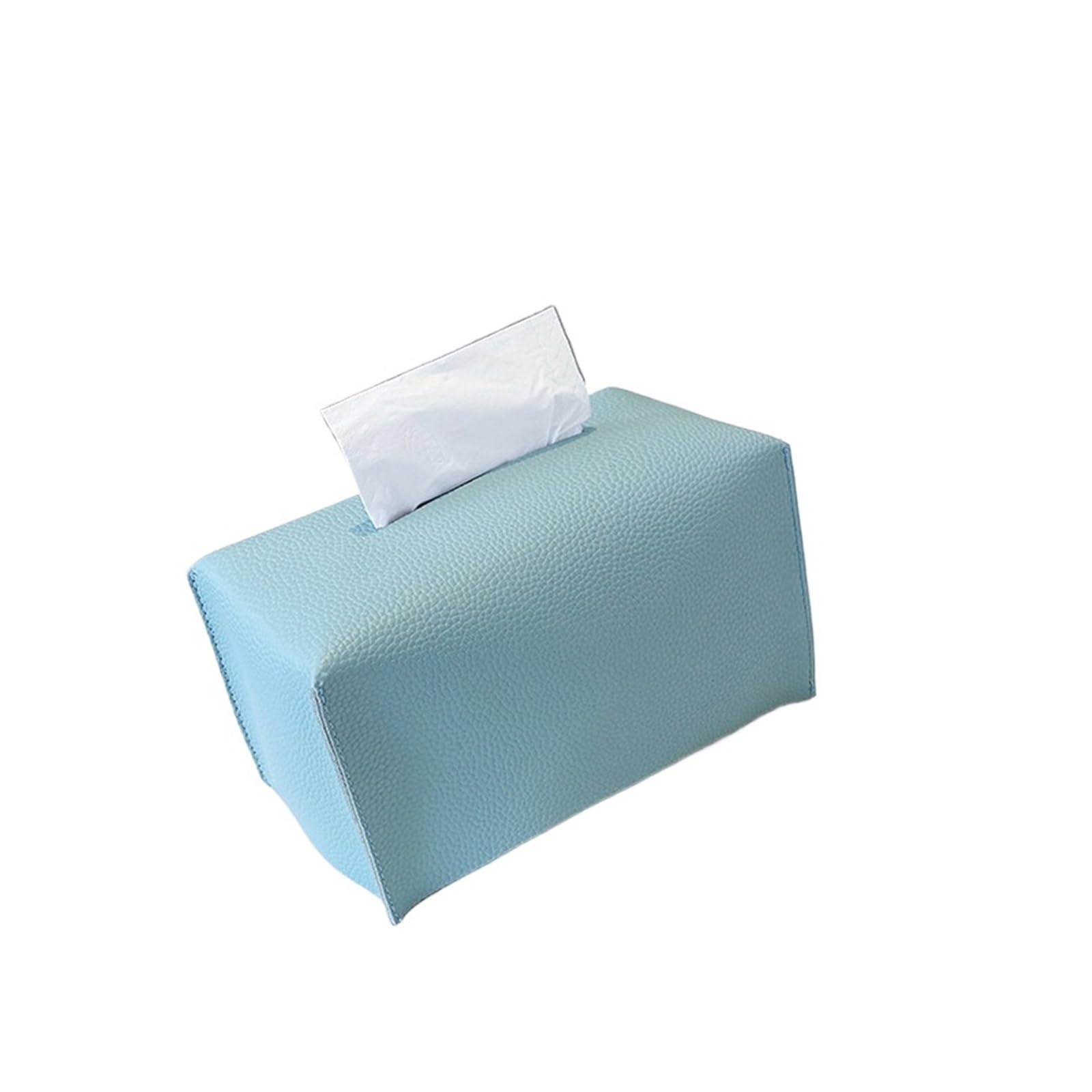Eefpxwtz Blue Household Square Tissue Box， Tissue Box Holder Cover Leather Square Case Multicolor For Livingroom Toilet Bathroom Car(Blue)