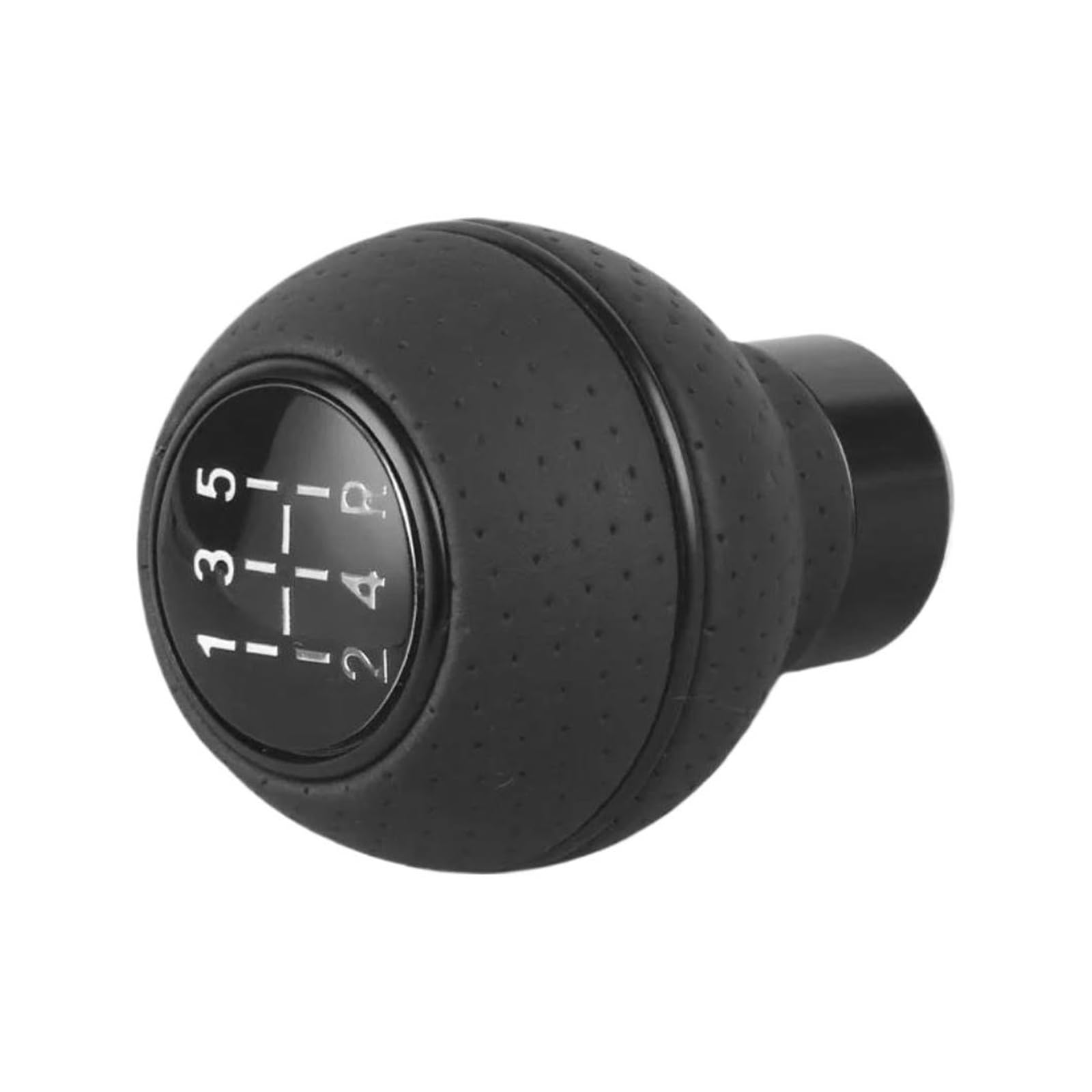 Mkgkacvcpt Black Replacement Shift Knob For Car 5-Speed Universal Leather / Aluminium