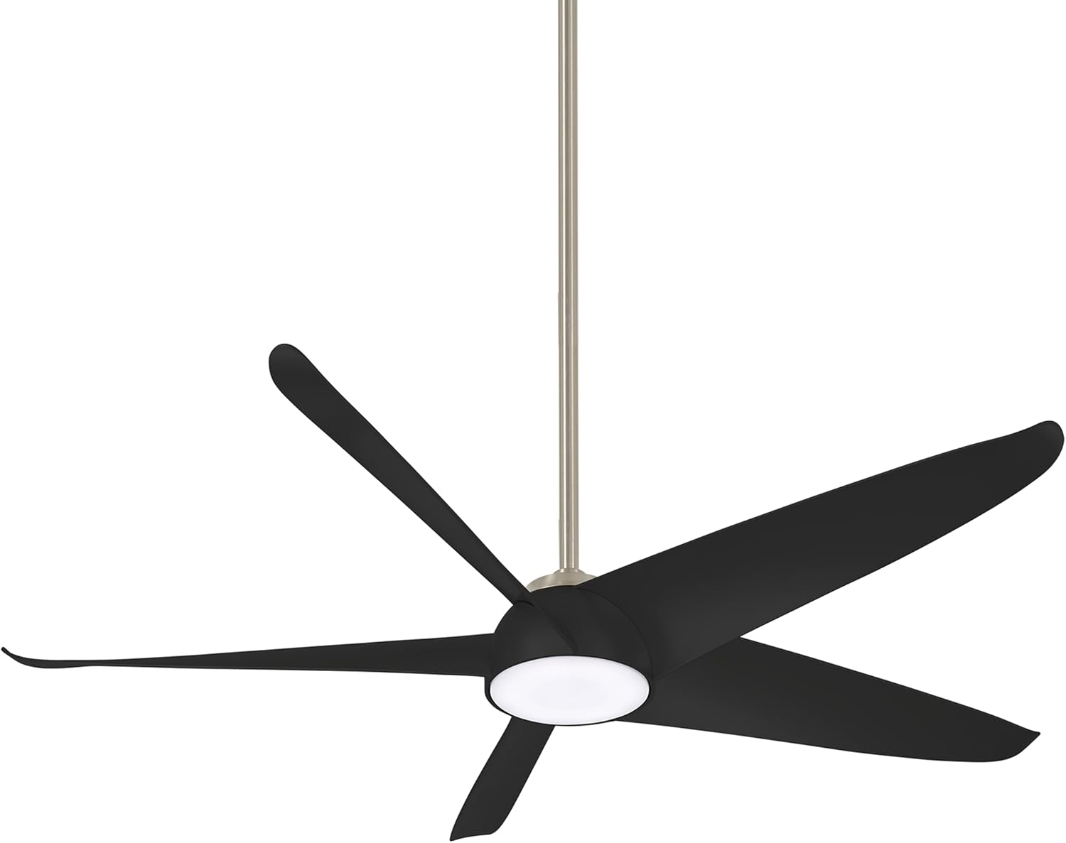 Minka Aire F771L-BN/CL Ellipse - 60 Inch Ceiling Fan with Light Kit, Brushed Nickel/Coal Finish with Coal Blade Finish with Etched Glass