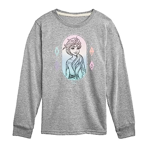 Disney Frozen 2 - Elsa Portrait - Toddler and Youth Long Sleeve Graphic T-Shirt - Size Medium Athletic Heather