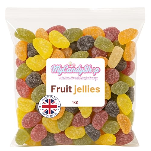 Taverners Fruit Jellies sweets 1kg - Assorted Flavour Sweets with Natural Colours & Flavours Made with Real Fruit Juice - Soft Chewy Sweets with Sugar Coating Ideal for Sharing