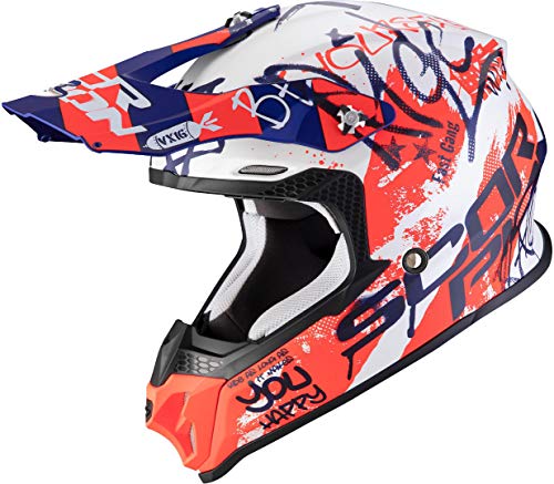 Scorpion VX-16 AIR ORATIO Matt white-Blue-Red M
