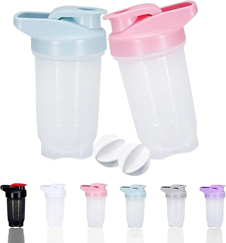 Miniatura 9 de Shaker Bottle Protein Shakes Cup y botella agitadora de 10 onzas/10.1 fl oz con bolas batidoras, juego de botellas de proteínas, plástico sin BPA