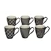 Produktbild Tognana 6er Set Kaffeebecher/Kaffeetasse / Becher/Mug aus Keramik, 430 ml, in grau, mit unterschiedlichen Strukturen in der Oberfläche