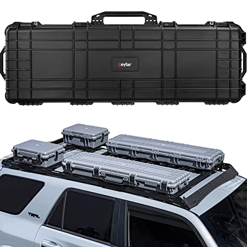 Eylar Overland Rugged Low Profile Storage Rack Hard-Shell Case (Black) (53 Inch)