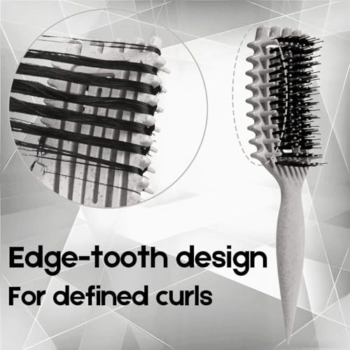 Image of Curly Hair Brush Candybrush Curl Defining Brush for Detangling Shaping and Defining Curls for Women, Men, Wet & Dry Hair (Beige)
