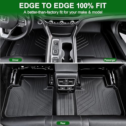 Image of Floor Mats for 2018-2022 Honda Accord (Gas & Hybrid Models), TPE All Weather Durable Floor Liners Door Sill Guards for Honda Accord Accessories