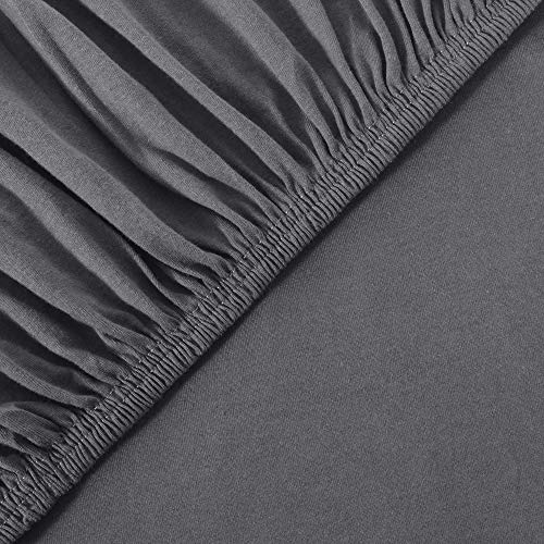 Leevitex® Boxspringbett & Wasserbett Laken | 100% Baumwolle | Markenqualität | Ökotex | Anthrazit | 200x220 cm - 40 Steg