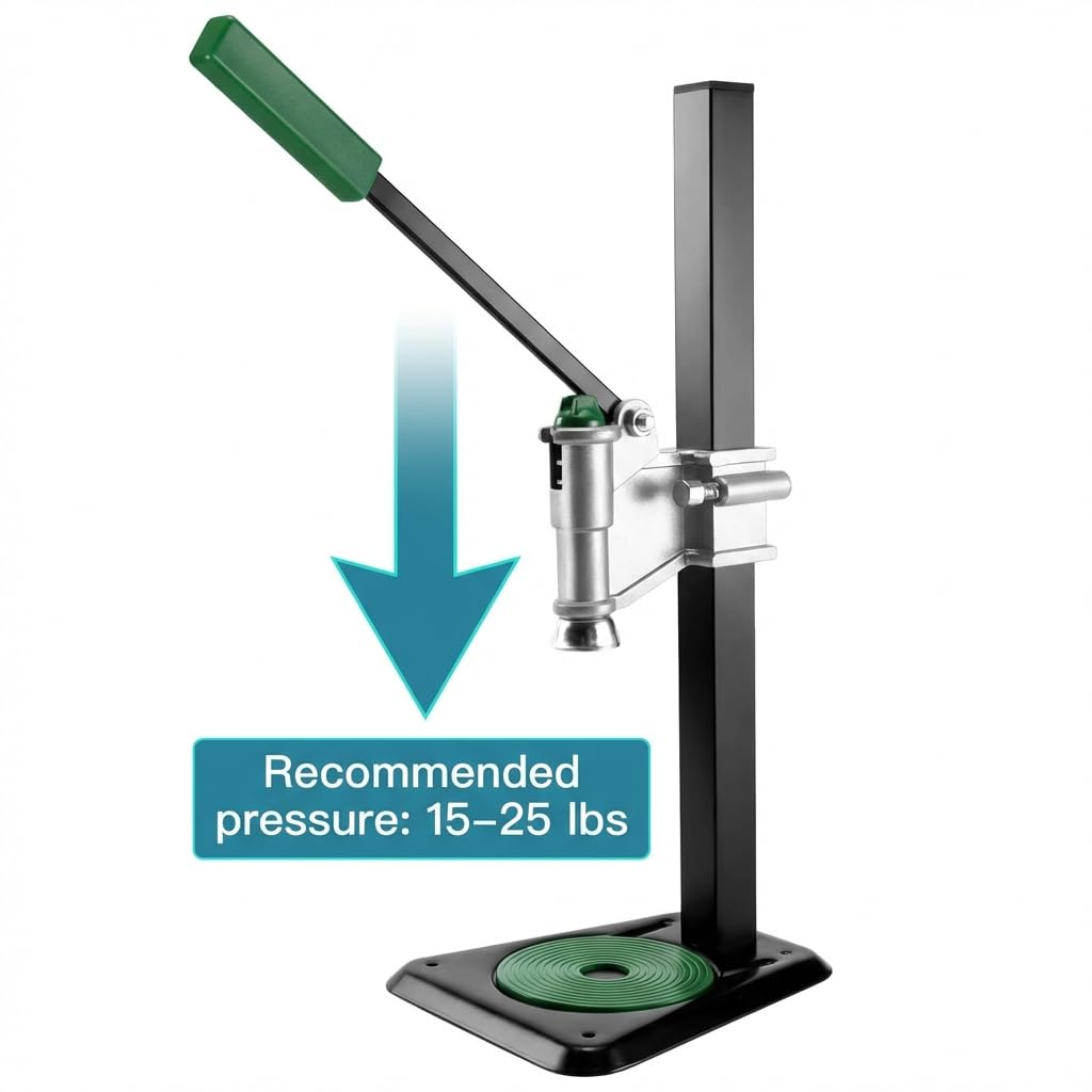 QWORK Tapón de botella de banco fuerte, reforzado, altura ajustable, acción de palanca para elaboración casera, compatible con tapas de 26 mm