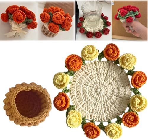 Flower Bouquet Blanket Coasters, Tabletop Potted Flowers, Mini Ha...