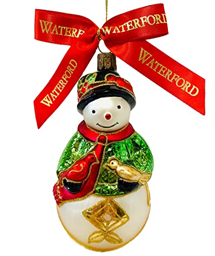 Waterford Holiday Heirlooms Ashbourne Andy Glass Snowman Christmas Ornament