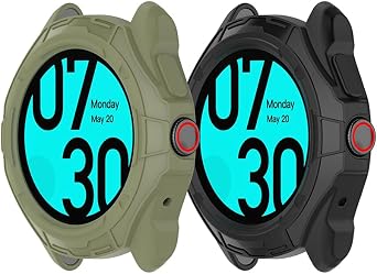 Methray Watch Cases Compatible with Ticwatch Pro 5 Case No Screen Protector Soft TPU Protective Cover Accessories Green+Black