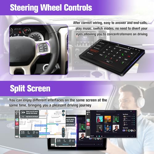 Leadfan Car Radio for Chevy Silverado GMC Sierra 2014 2015 2016 2017 2018 Replacement Stereo, Wireless Carplay Android Auto,GPS Bluetooth Backup Camera (2G+32G Without B.O.S.E System)