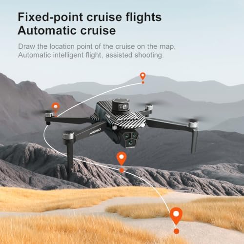 GPS Remote Control Drone, 4K HD Camera Quadcopter with 4.5-Inch FPV Screen, 5G Real-Time Transmission, Laser Obstacle Avoidance, Brushless Motors and Optical Flow Positioning. Built-in LED Lights, Altitude Hold, Intelligent Hover, One-Button Takeoff, Return on Loss of Control, Low Battery Return, Surround Flight, Waypoint Function and Follow Me Mode. 7.4V 3000mAh Batteries (2 Batteries), 200g Lightweight Design, Outdoor Aerial Photography Drone Suitable for Beginners and Professionals — view 7