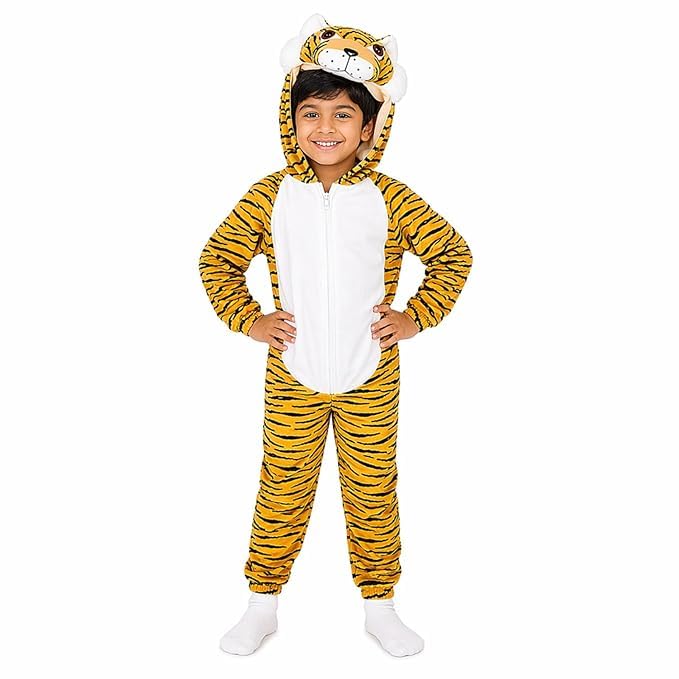 Kids Animal Costume with Hood for Boys & Girls | Soft Plush Animal Fancy Dress Outfit | Jungle Theme Costume for School Functions, Birthday Parties, Role Play & Fancy Dress Competitions-image-30