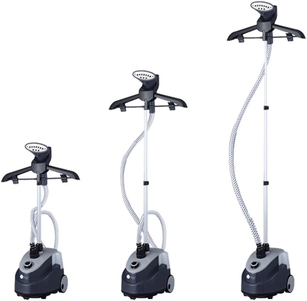 AFRA Garment Steamer 1.6L 1950W 30s Heating time, Black & Grey, 32g/Mins Air output, Adjustable Telescopic Pole, 41 to 110 cm stand height, AF-1950GSGB, 2 Year Warranty.