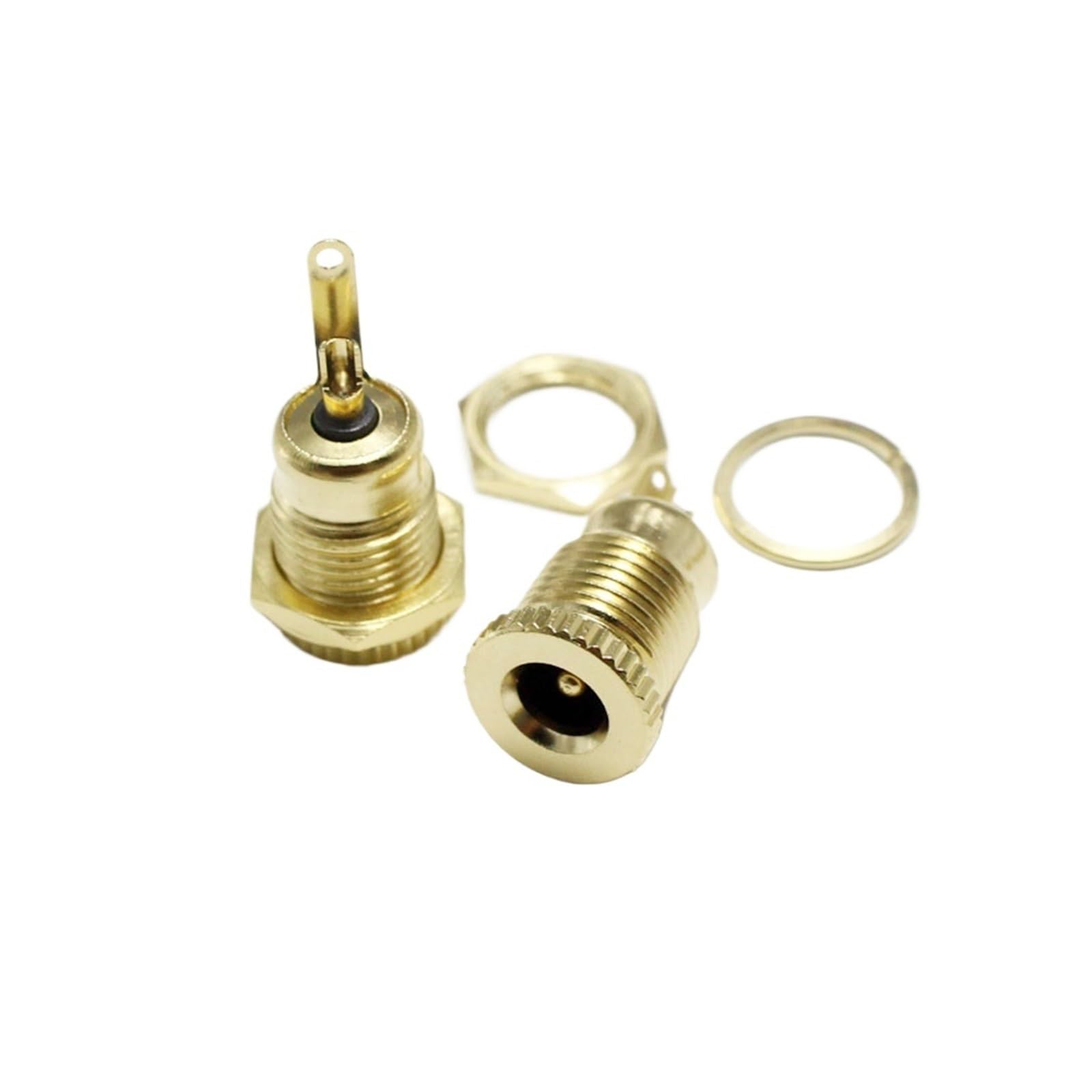 Conector hembra CC de 5,5 x 2,5 mm para montaje en panel de fuentes de alimentación, 5 piezas 6