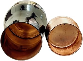 KC Pure Copper Designer Copper Water Bottle | Pitchers | Water Jug | Bedroom Jar | Bedside Bottle Carafes with Tumbler/Glass with Lid | with Etching Print Design 1250 ML