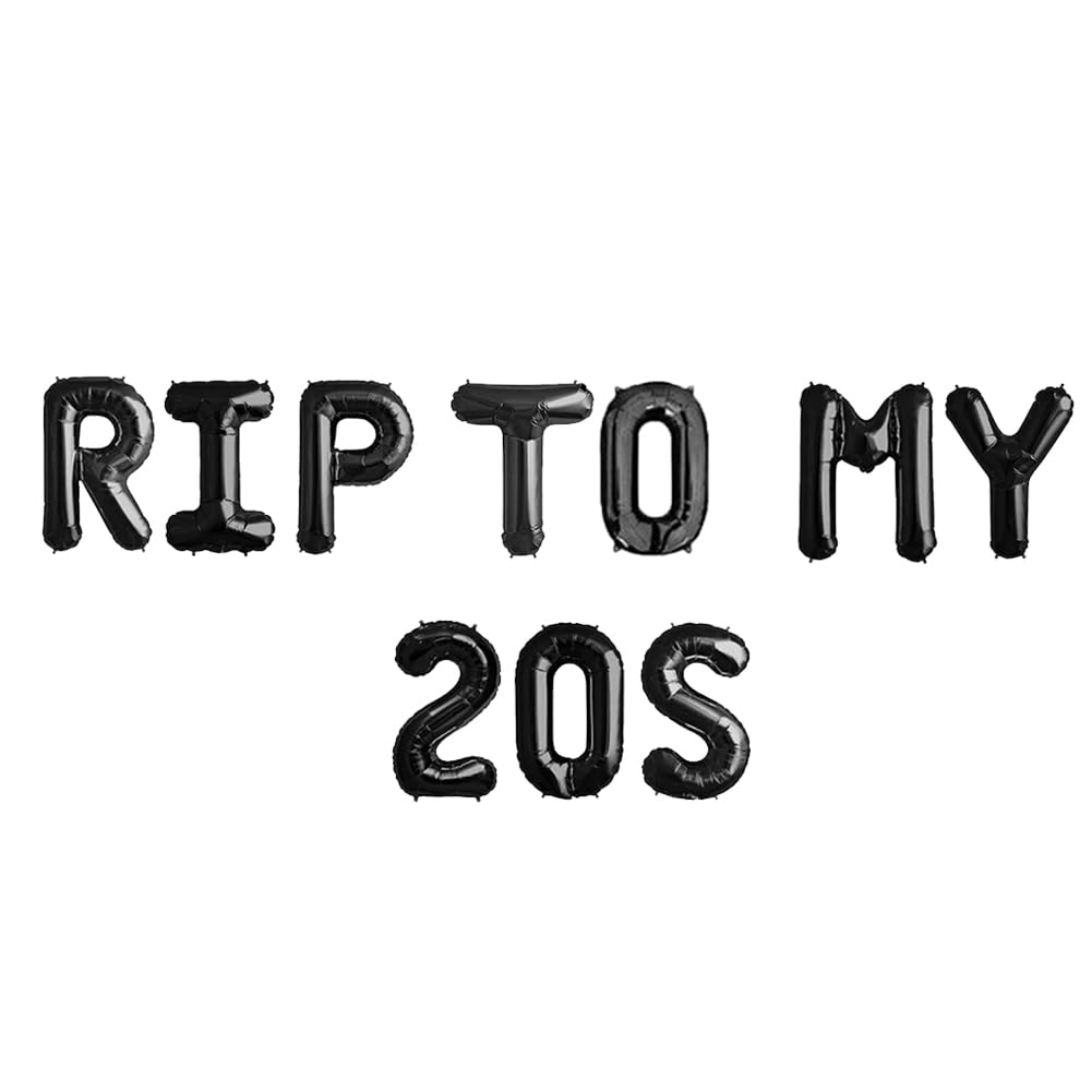 Geloar RIP To My 20s Balloons, RIP TWENTIES 30th Birthday Party Supplies Balloons Banner for Death to My 20s RIP Twenties RIP Youth Men Women Dirty 30