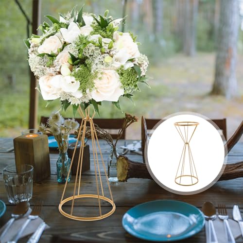 Florero de hierro dorado desmontable centro de mesa para bodas 8